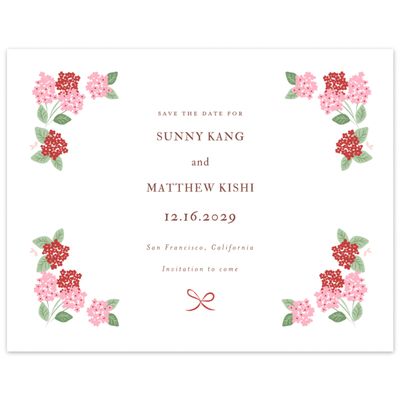 Red Floral Wedding Digital Save the Date - Campanule Landscape