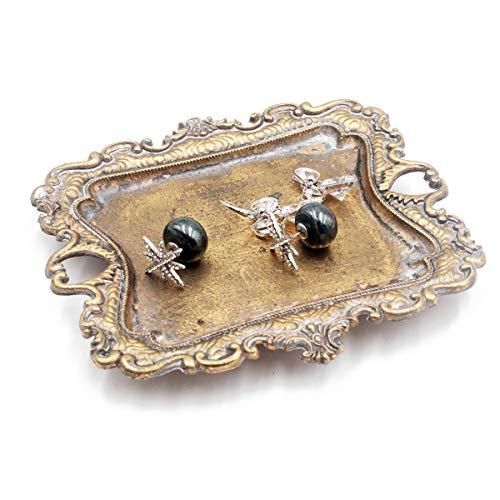 Funly mee Antique Trinket Dish Vintage Gold Jewelry Tray, Ring Holder