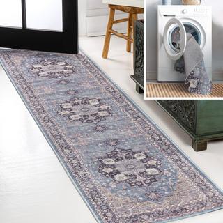 Maris Ornate Medallion Washable Runner Rug