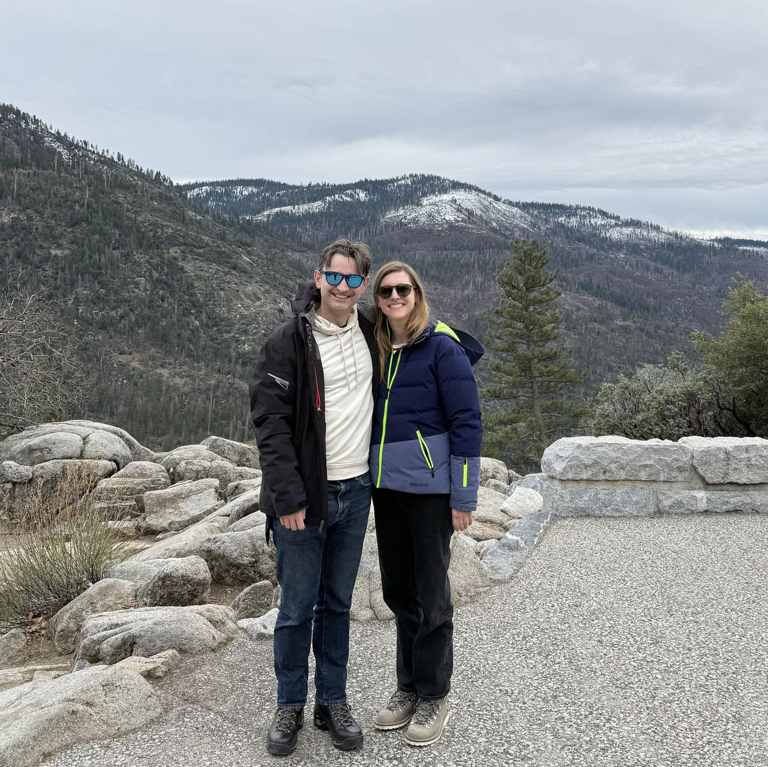 Enjoying the beautiful scenery in Yosemite