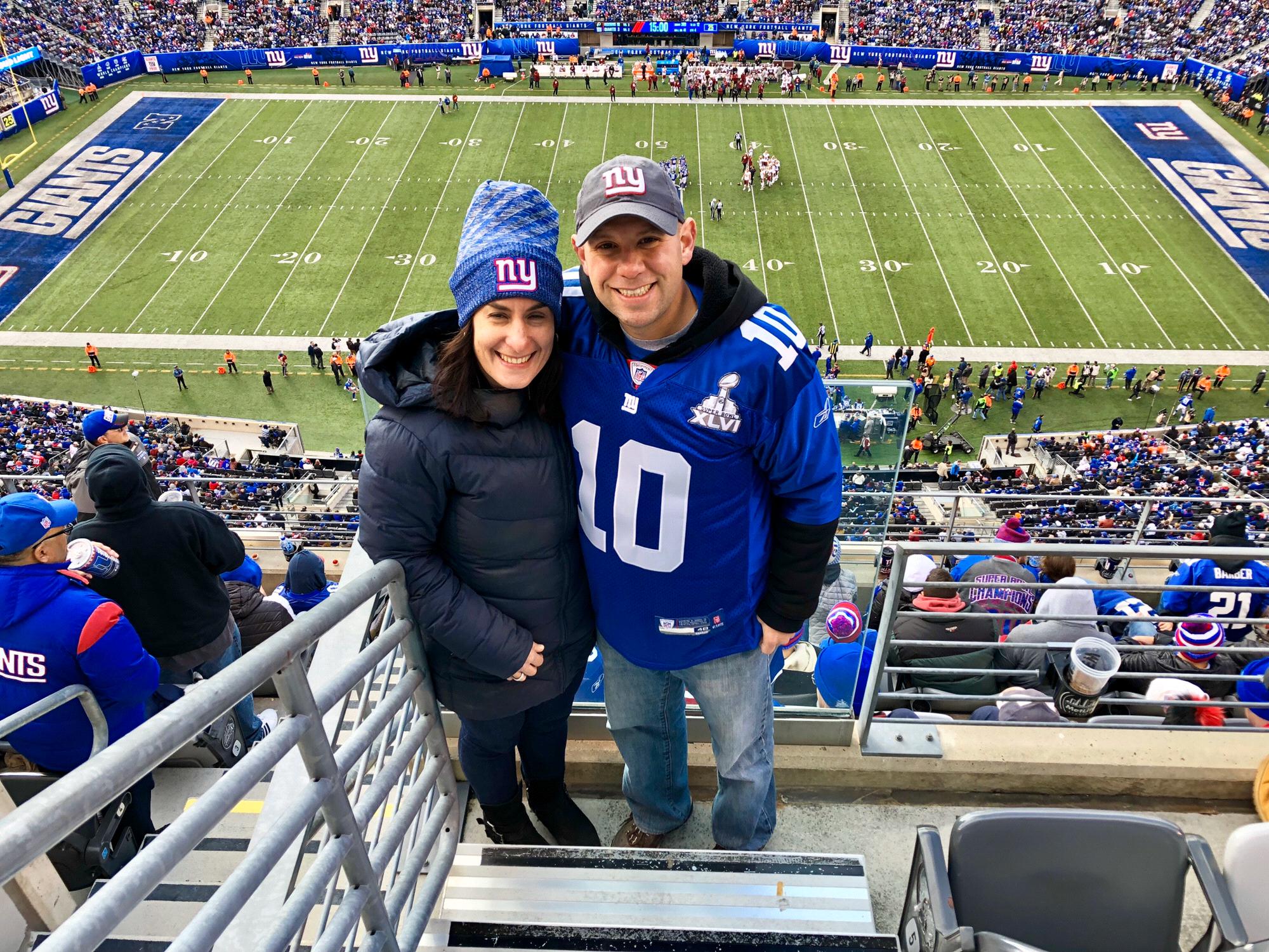 Jen's first football game (Giants lost)