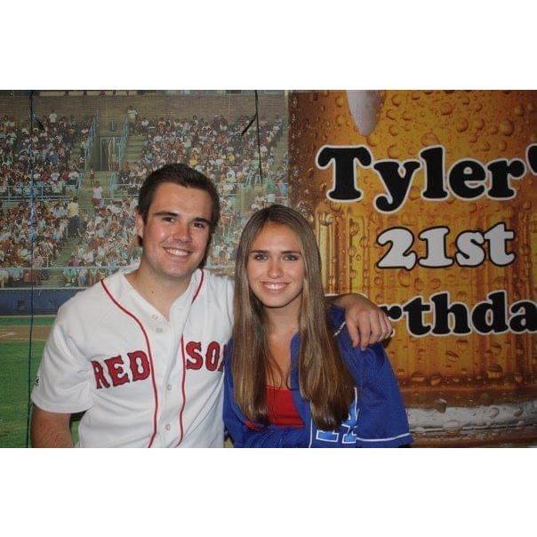 First official picture together: Tyler's 21st birthday when Kylie's mom forced her to take a picture with Kevin (since she had a crush on him)
