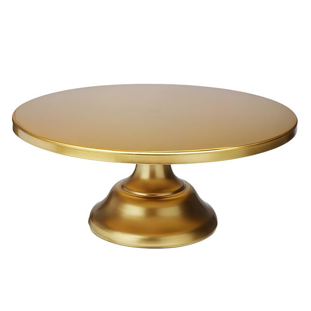 IRUZJZC 12 Inch Iron Round Cake Stand Cake Plate Pedestal Dessert Holder Wedding Birthday -Gold