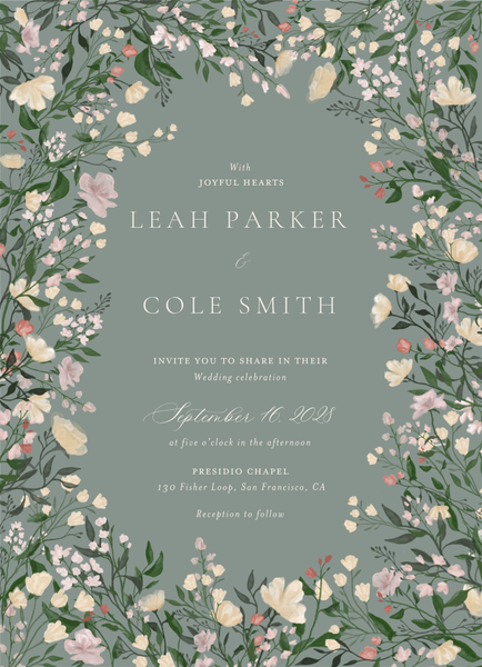 Melody Classic | Deep Sage | Zola Wedding Invitations