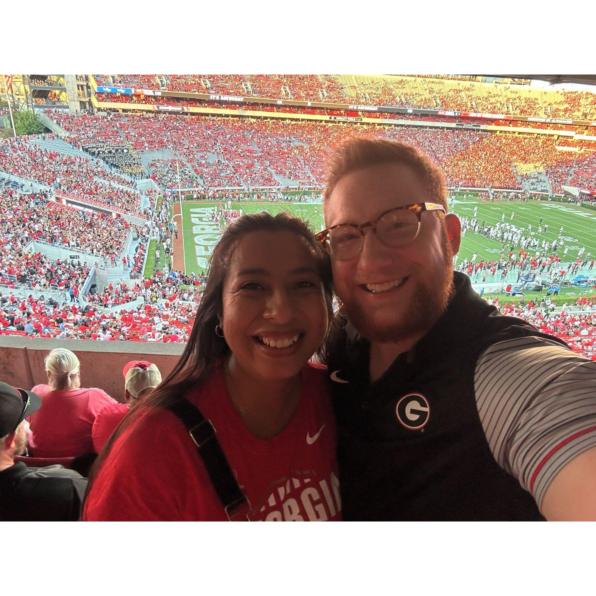 Rey's first UGA game (thank you Aunt Claudia and Uncle Tom!)