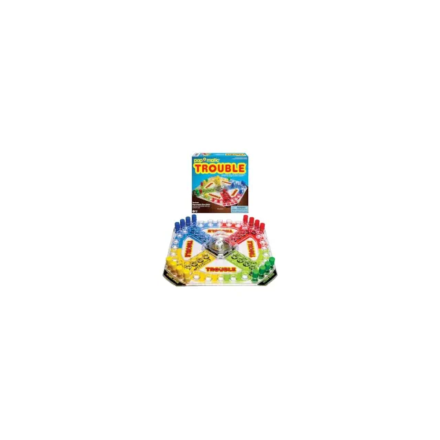 Winning Moves – Classic Trouble With Retro Artwork & Pop-O-Matic Popper, Indoor Interactive Fun Kids Ages 5+, Extra Wide Edition