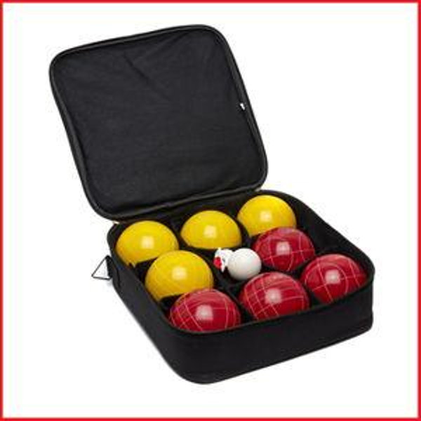 Bocce (als bowls en petanque) - Profi 10 cm - 8 kg in mooie draagtas - 4 gele en 4 rode ballen - afstandmeter en eindbal Top Kwaliteit en Klasse