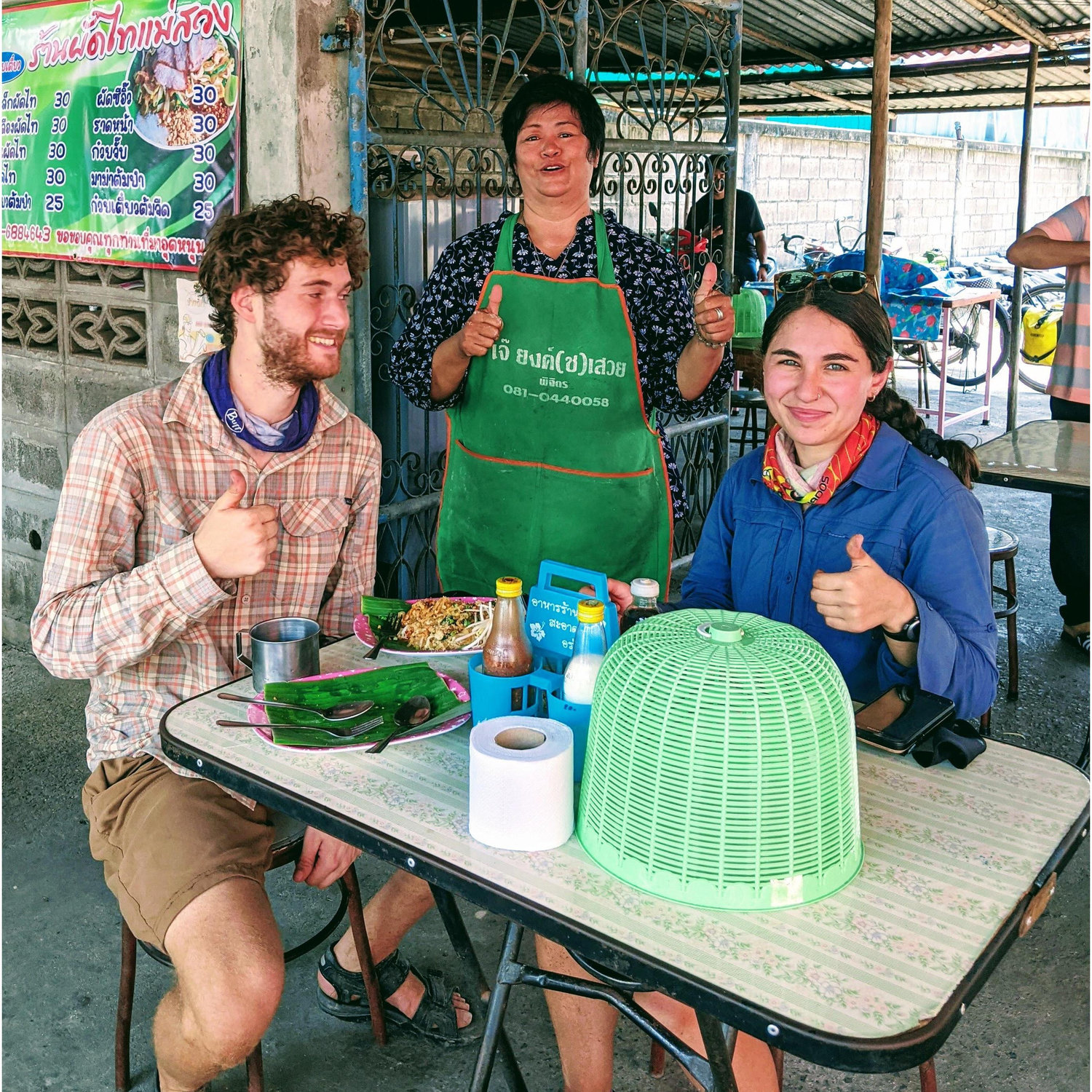 Basking in our daily roadside noodles routine in Thailand, 2021