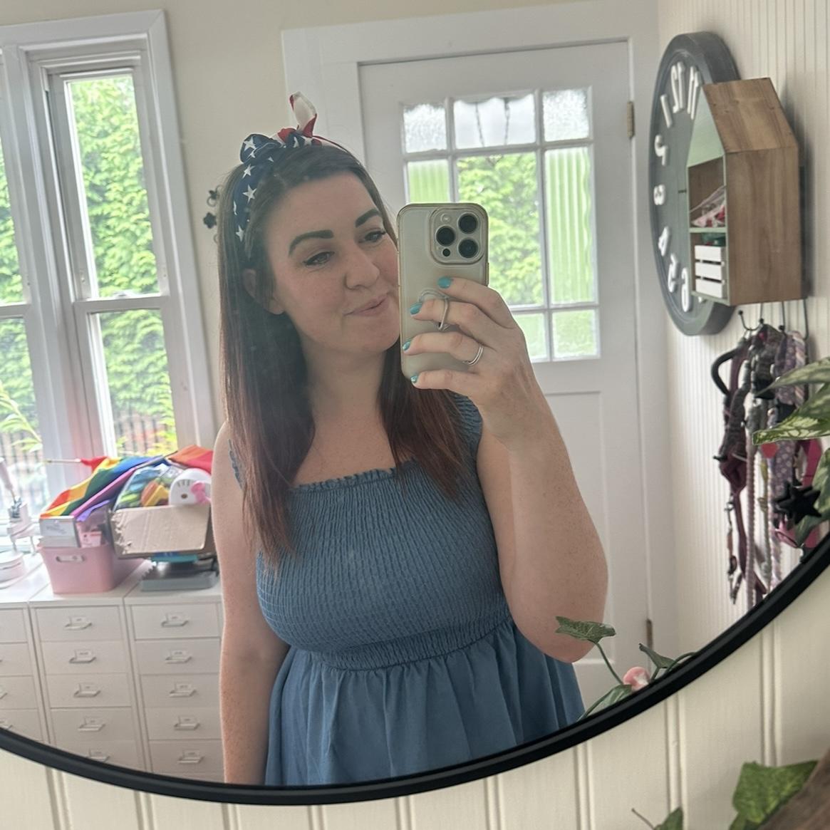 The first holiday we celebrated together - Hattie got festive for meeting the parents on 4th July!