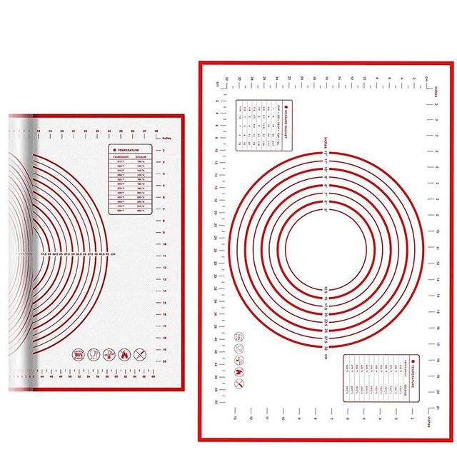 Silicone Baking Mat, Pastry Mat Extra Large Counter Mat Non-Stick Oven Liner Cookie Baking Mat with Measurements for Kitchen Baking -Macaron, Pizza, Fondant, Pie, Cake (16"x 24")