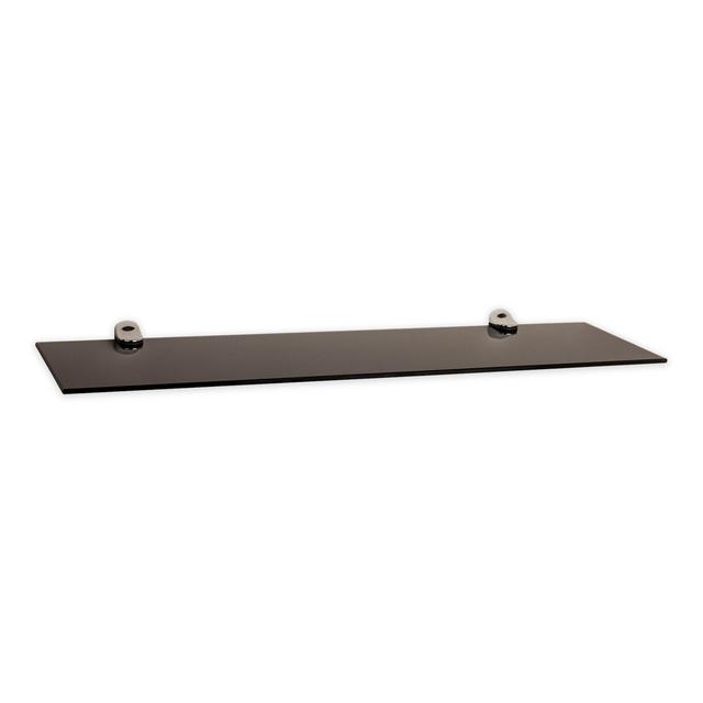 Danya B.™ Smoke Glass Floating Shelf with Chrome Brackets in Black