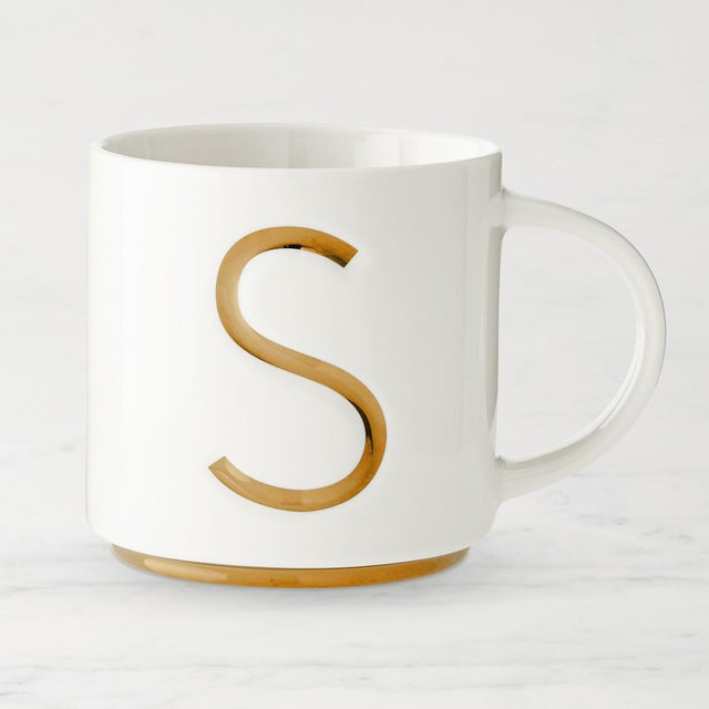 Gold Monogram Mug, S