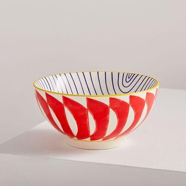 Hand-Painted Pattern Pop Bowl, Small, Bergamot, Half Moon
