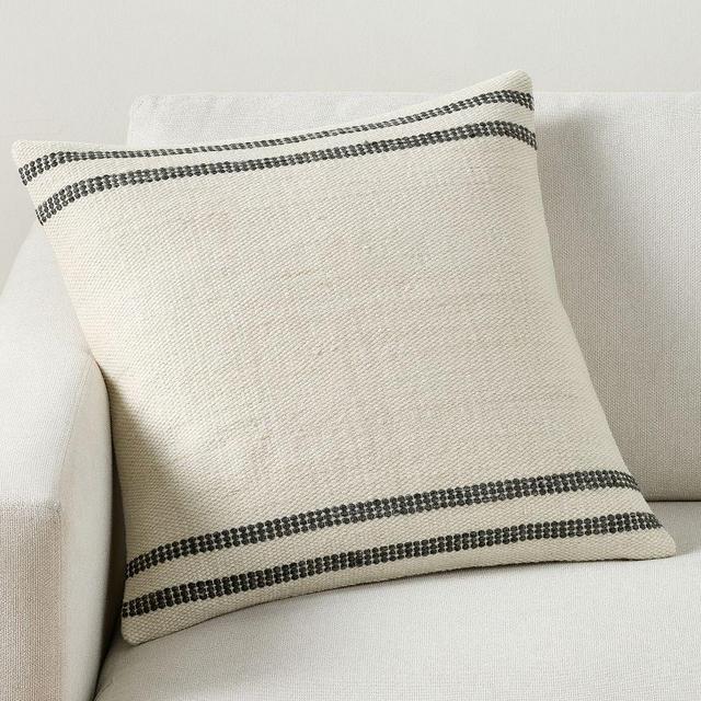 Simons Striped Pillow, 22 Inches, Sea Salt