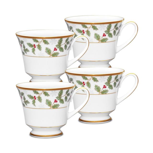 Holly Berry 8 oz Cup, Set of 4