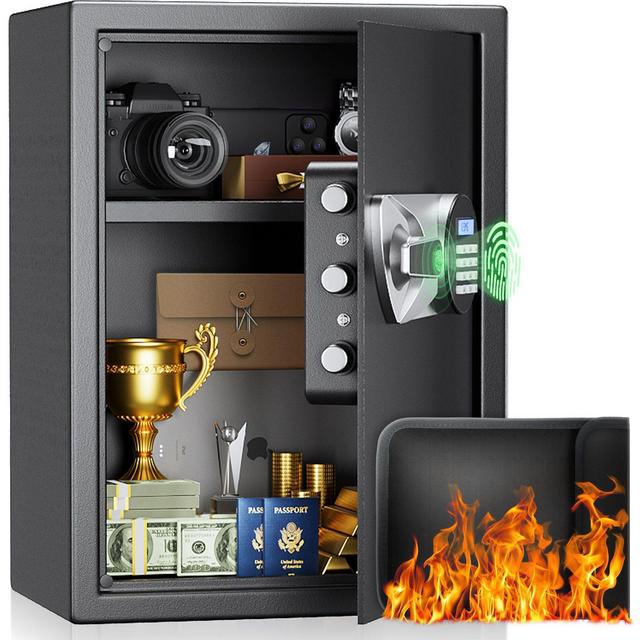 GOTGELIF 2.0 Cuft Fireproof Biometric Safe Box with Hidden Design & Digital Keypad for Home & Office