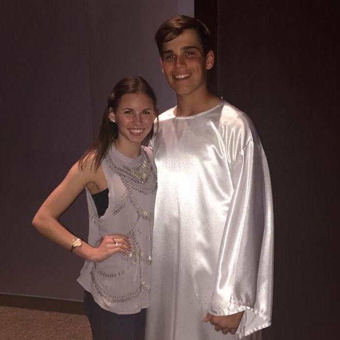 watching Caleb in the passion play, 2015
