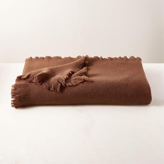 Merino Chestnut Brown Wool Throw Blanket
