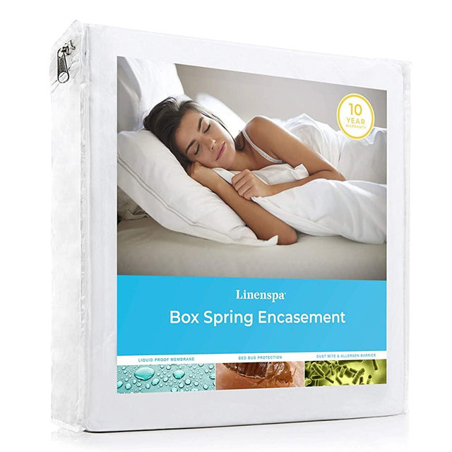 LINENSPA Waterproof Bed Bug Proof Encasement Protector - Blocks out Liquids, Bed Bugs, Dust Mites and Allergens