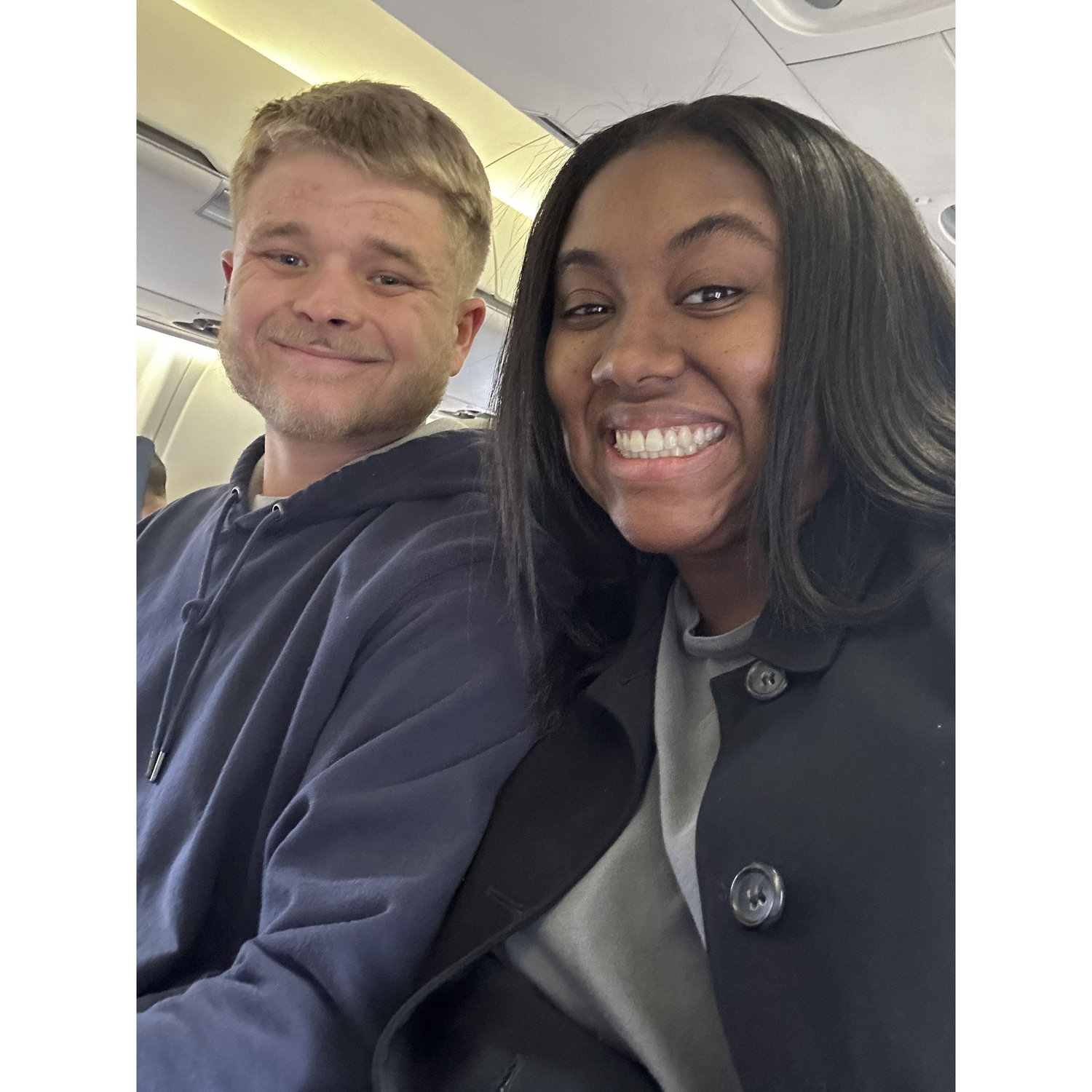 Erin and Spencer's  first plane ride together !