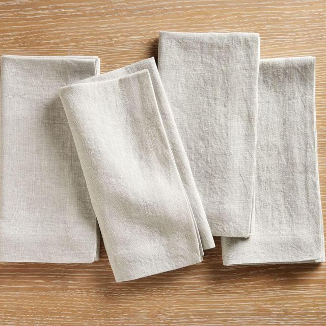 Mason Oversized Linen Napkins, Set of 4 - Soft Gray