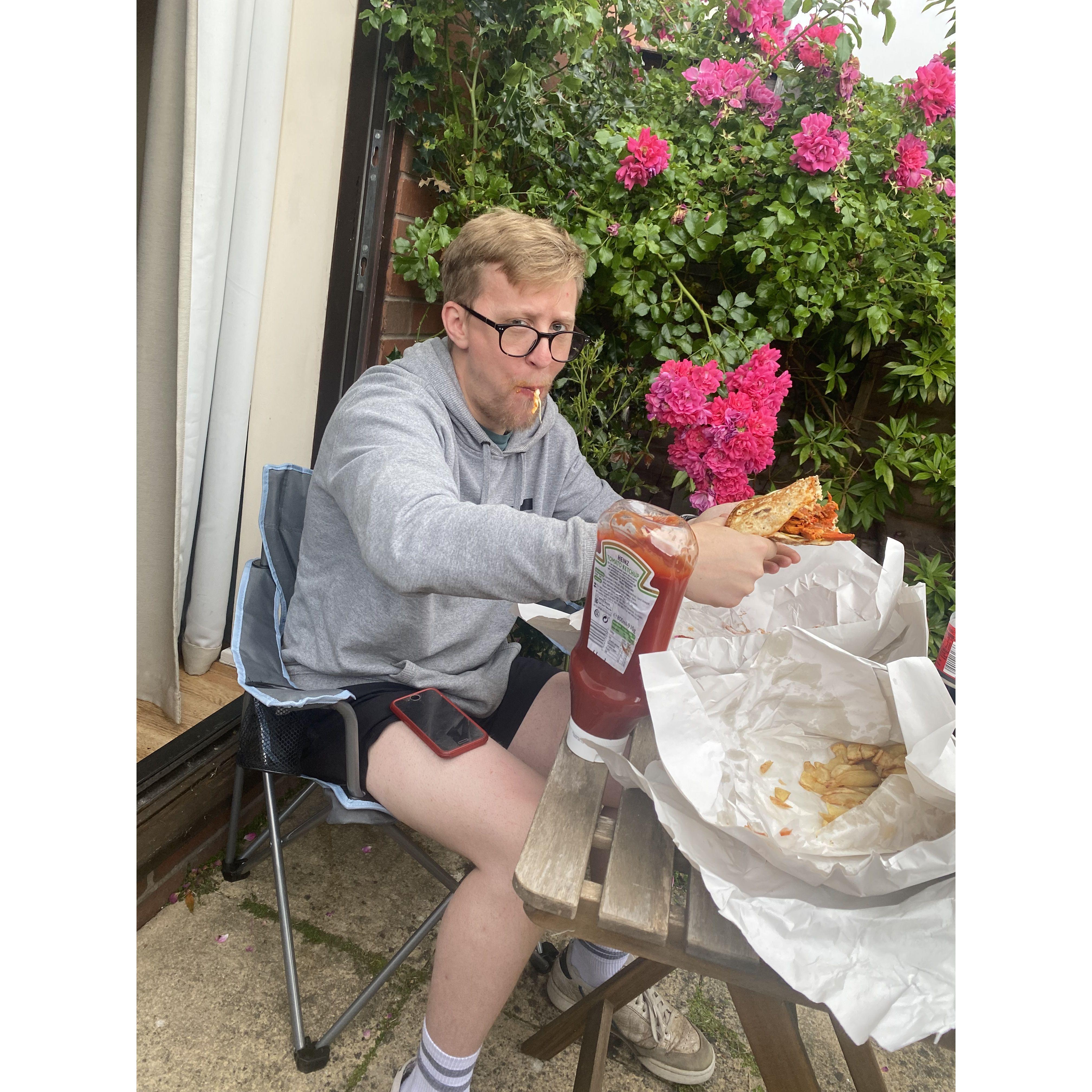 First dinner in our new home!