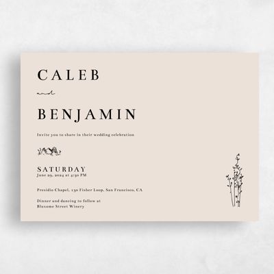 White Landscape Wedding Invitation - Rue Landscape