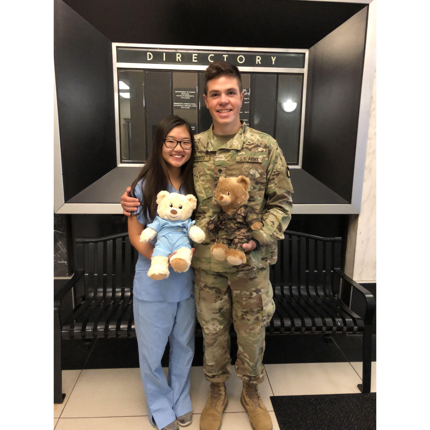 Aug 2019: We made matching Build-a-Bears before Andrei left for his army deployment