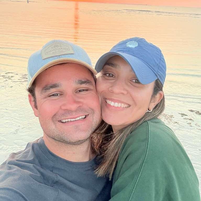 Our first beach together with amazing sunset