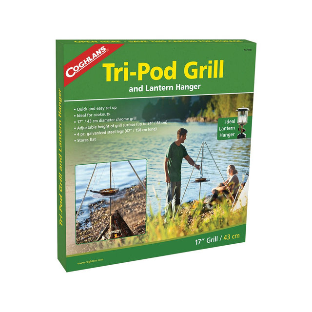 Coghlan's Tri-Pod Grill and Lantern Holder, Adjustable Height, Campfire Cookouts