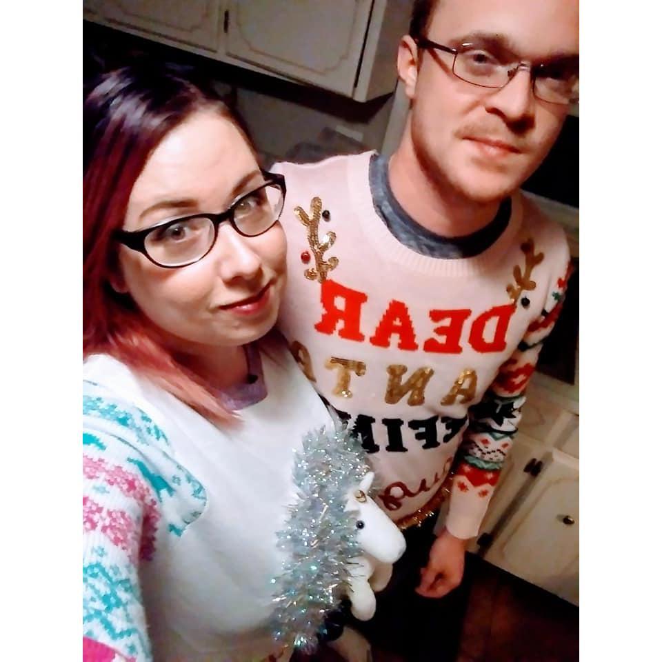 Our First Ugly Sweater White Elephant Party that we hosted at our house!