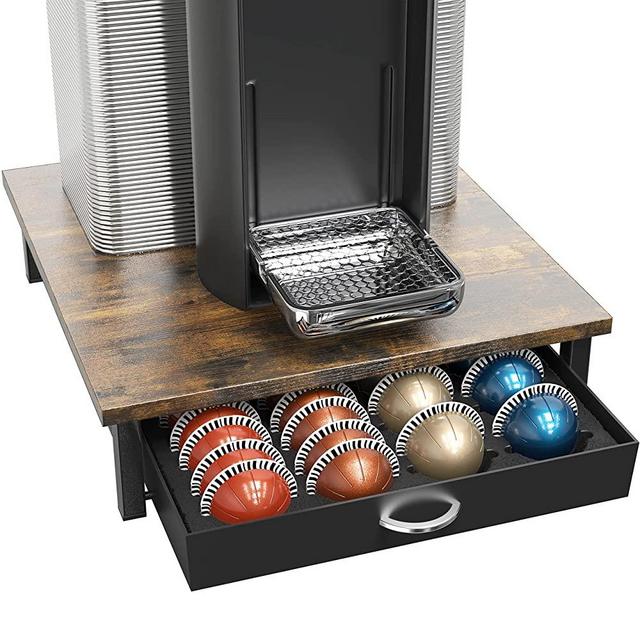 DecoBros Supreme Vertuoline Drawer, Holds with 28 Big or 56 Small Vertuoline Pods, Rustic Brown