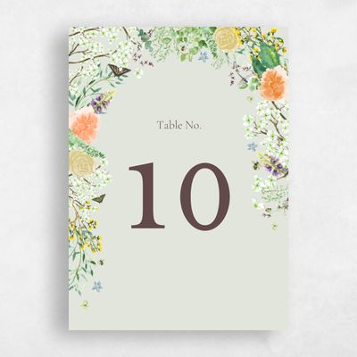 Lightest Green Wedding Table Number - Rosalind