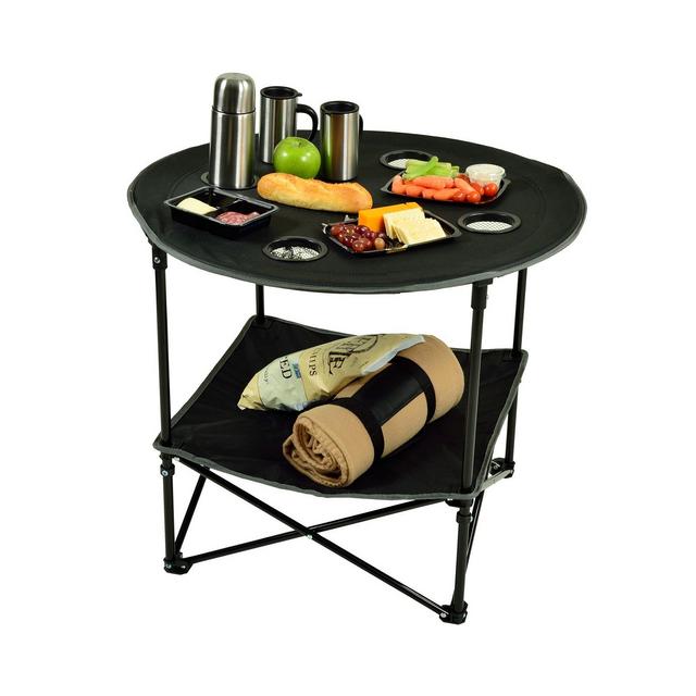 Picnic at Ascot Canvas Folding Table and Carrier for Picnic, Travel, Tailgating