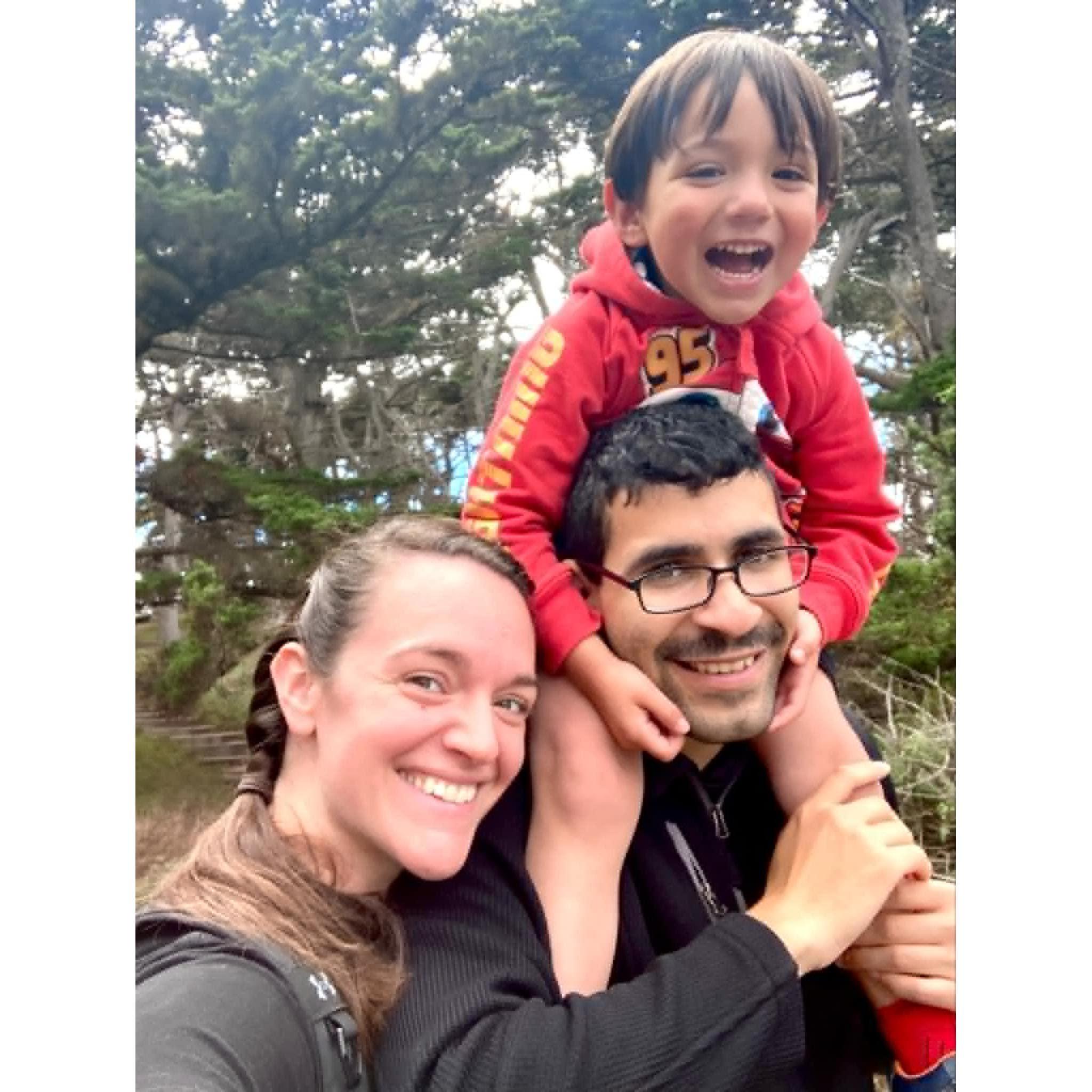 First family hiking trip in Monterey, CA