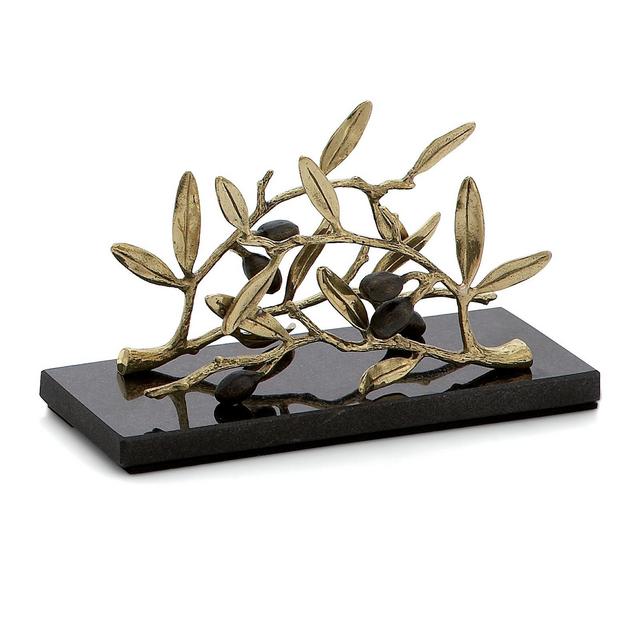 Michael Aram Olive Branch Gold Vertical Napkin Holder