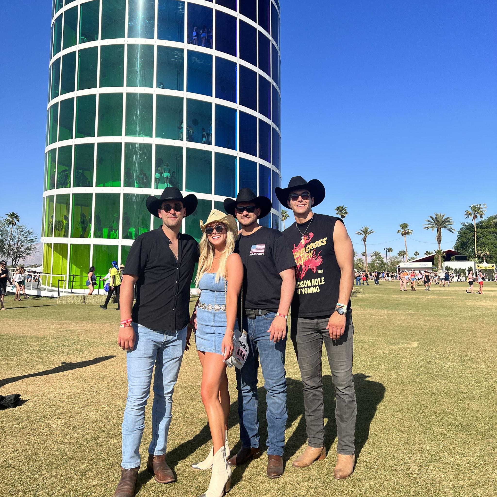 Day 1 of our first Stagecoach as a couple, plus a few of Austin's friends.