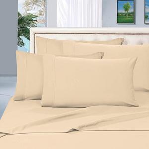 Thread Spread True Luxury 100% Egyptian Cotton - Genuine 1000 Thread Count 4 Piece Sheet Set- Color Cream,Size Queen - Fits Mattress Upto 18'' Deep Pocket