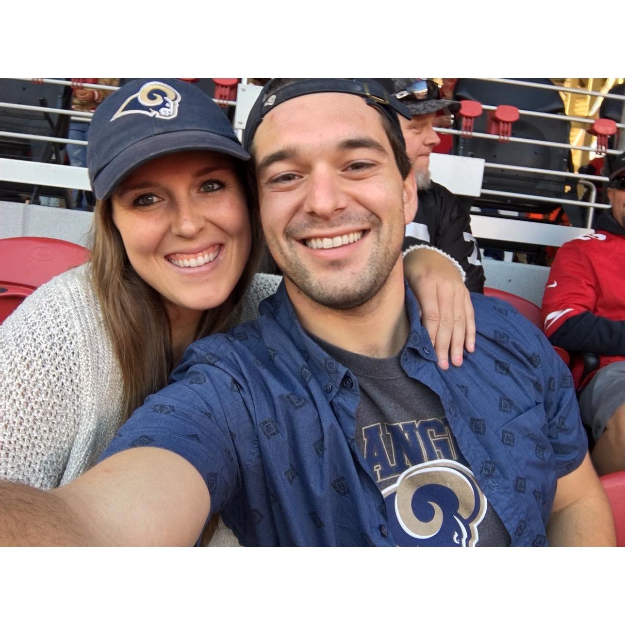 He may have converted me to a Giants fan but I returned the favor by turning him into a Rams fan!
