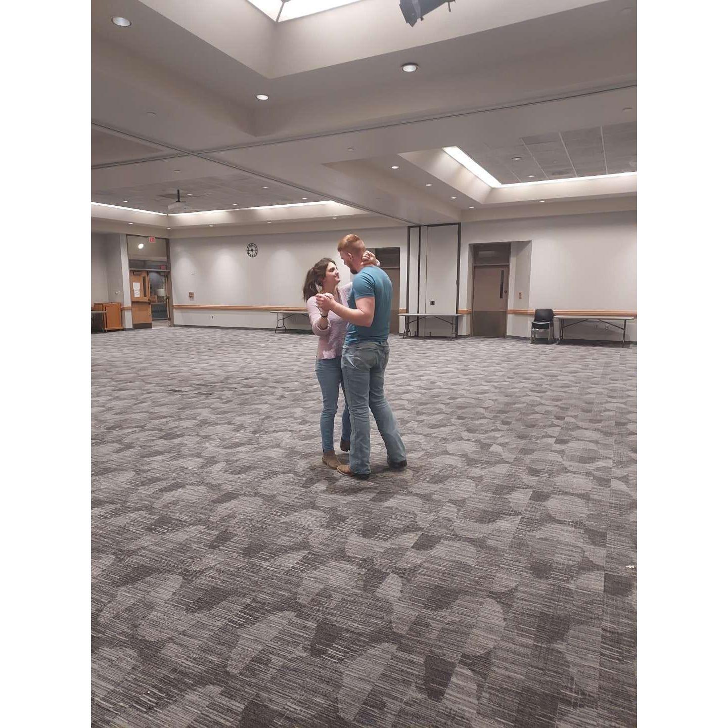 A friend of ours took this picture of us dancing at country night at Wayne State