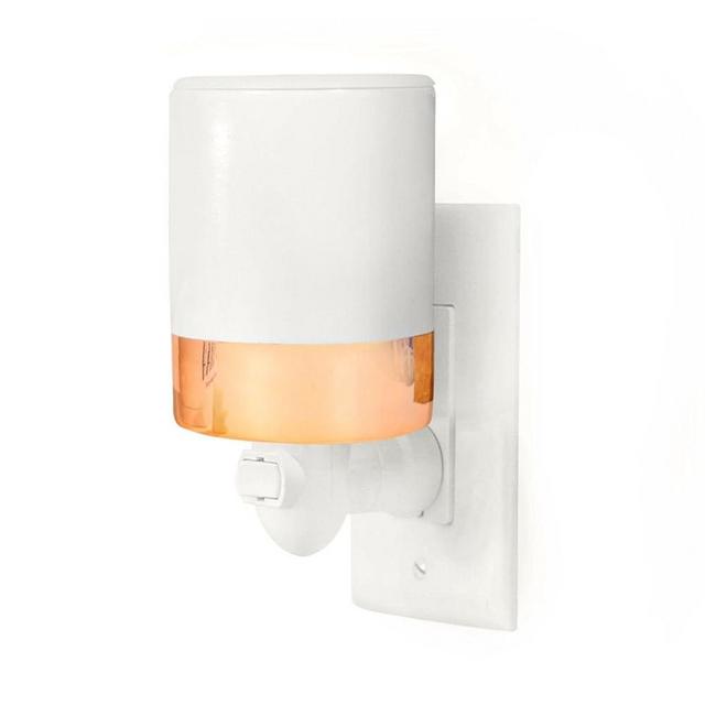 Happy Wax Dipped Copper Outlet Warmer for Scented Wax - Compact Ceramic Wall Plug in Wax Melt Warmer - Plug in Wax Melter for Home Fragrance - Small Plug in Wax Warmer w/Removable Silicone Dish