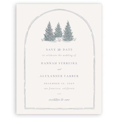 Light Oatmeal, Grey Wedding Digital Save the Date - Auburn Portrait