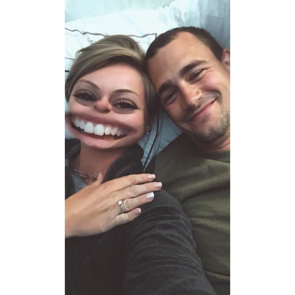 Us relaxing after all the post-engagement excitement... it clearly put a BIG smile on my face! ;)
