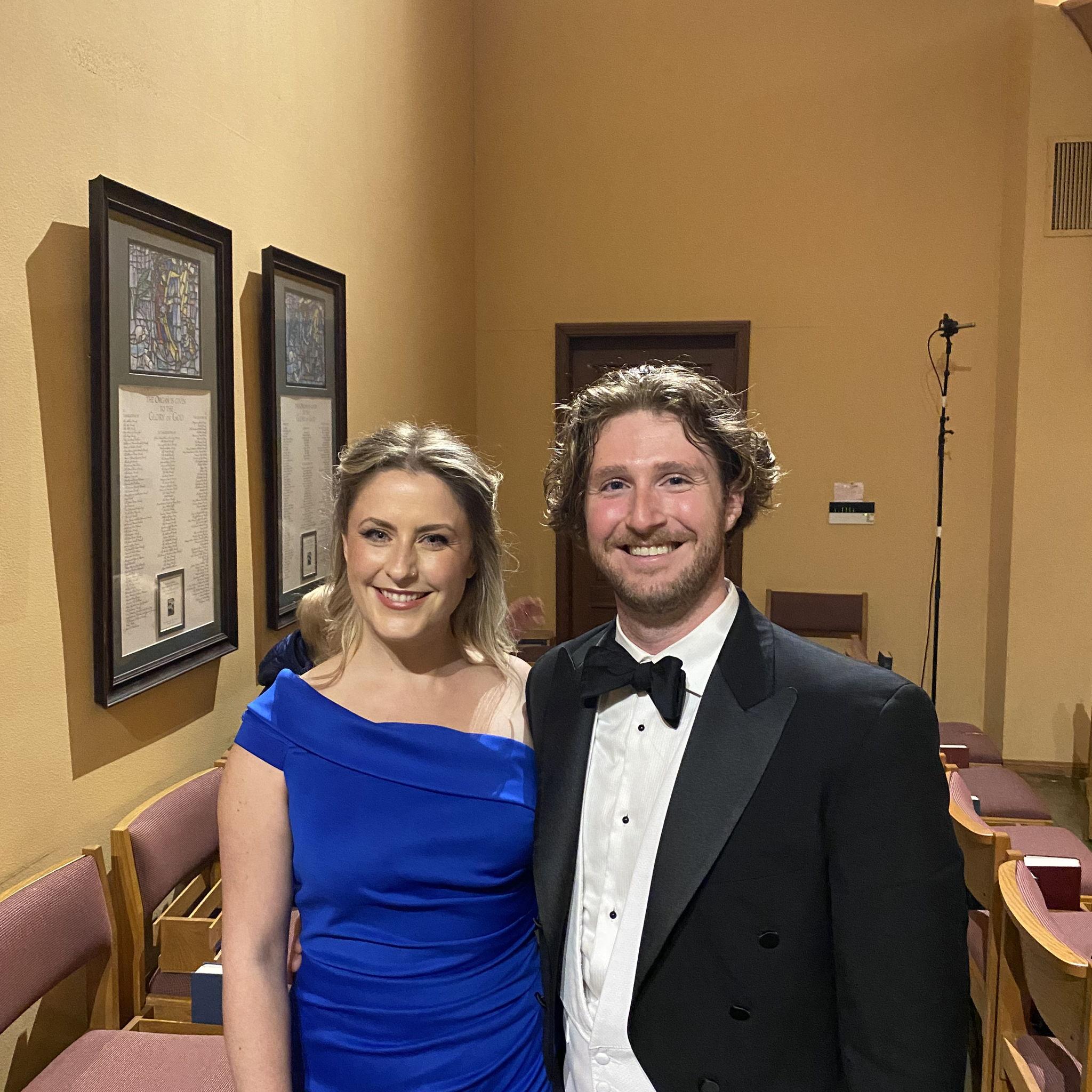 Conor and Mandy post Brahms. Mandy was the soprano soloist, Conor the conductor