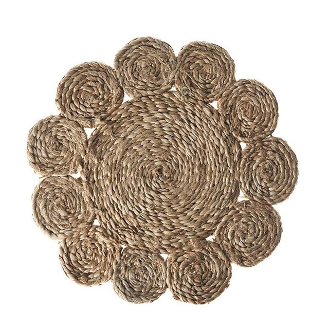 LR Home NATUR32013NAT15RD Placemats (Set of 2), 1'3" x 1'3", Natural, 2 Piece