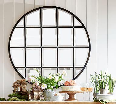 Eagan Multipanel Round Wall Mirror 44", Silver