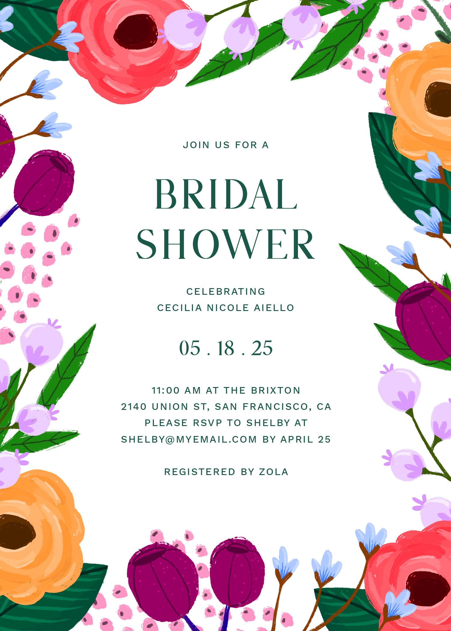 Ybel Frame | White | Zola Wedding \u0026 Bridal Shower Invitations, image size:1500x2100