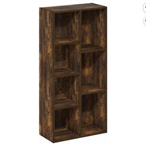 Furinno Luder 7-Cube Reversible Open Shelf, Amber Pine