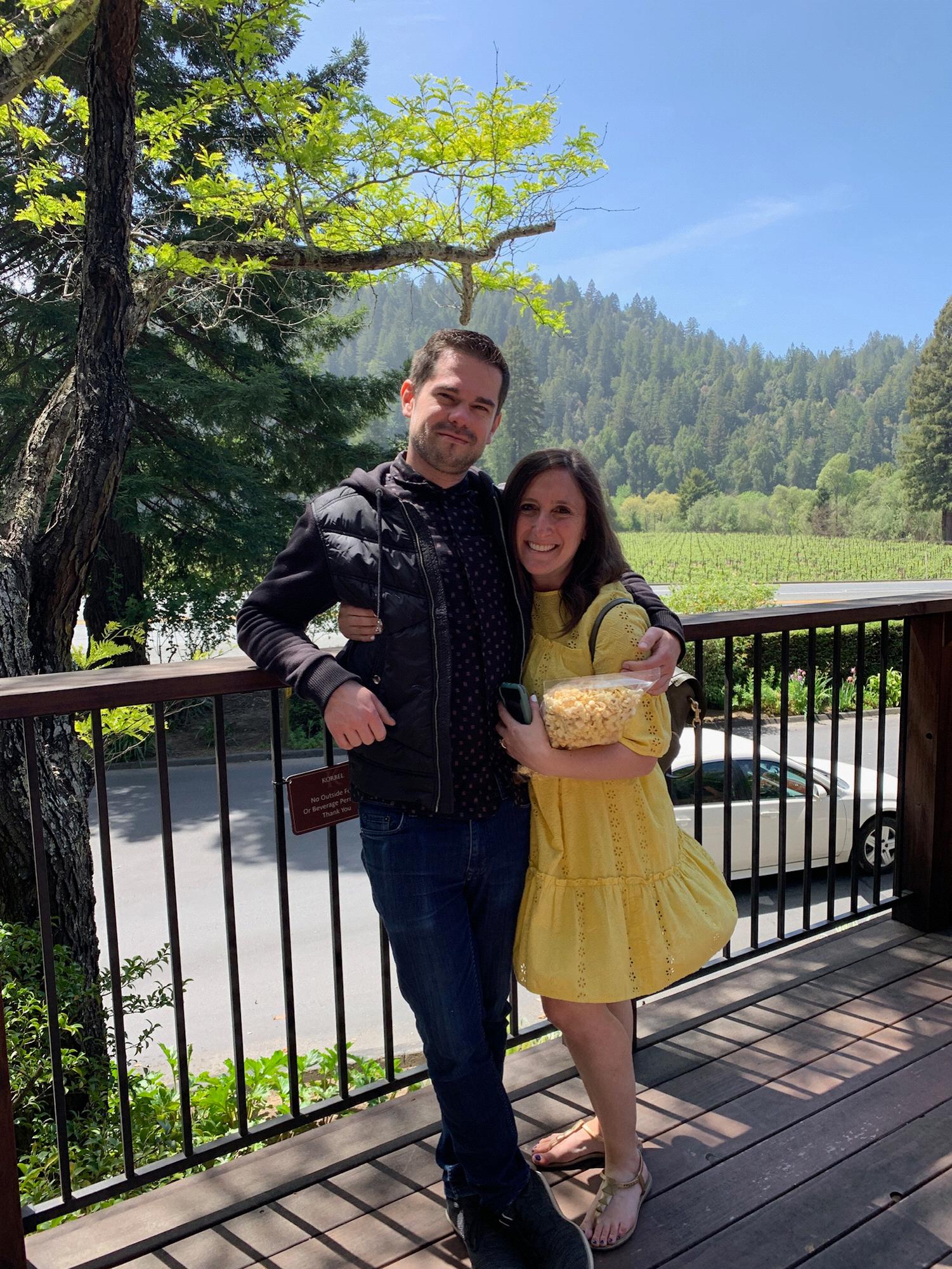 Visiting friends in wine country