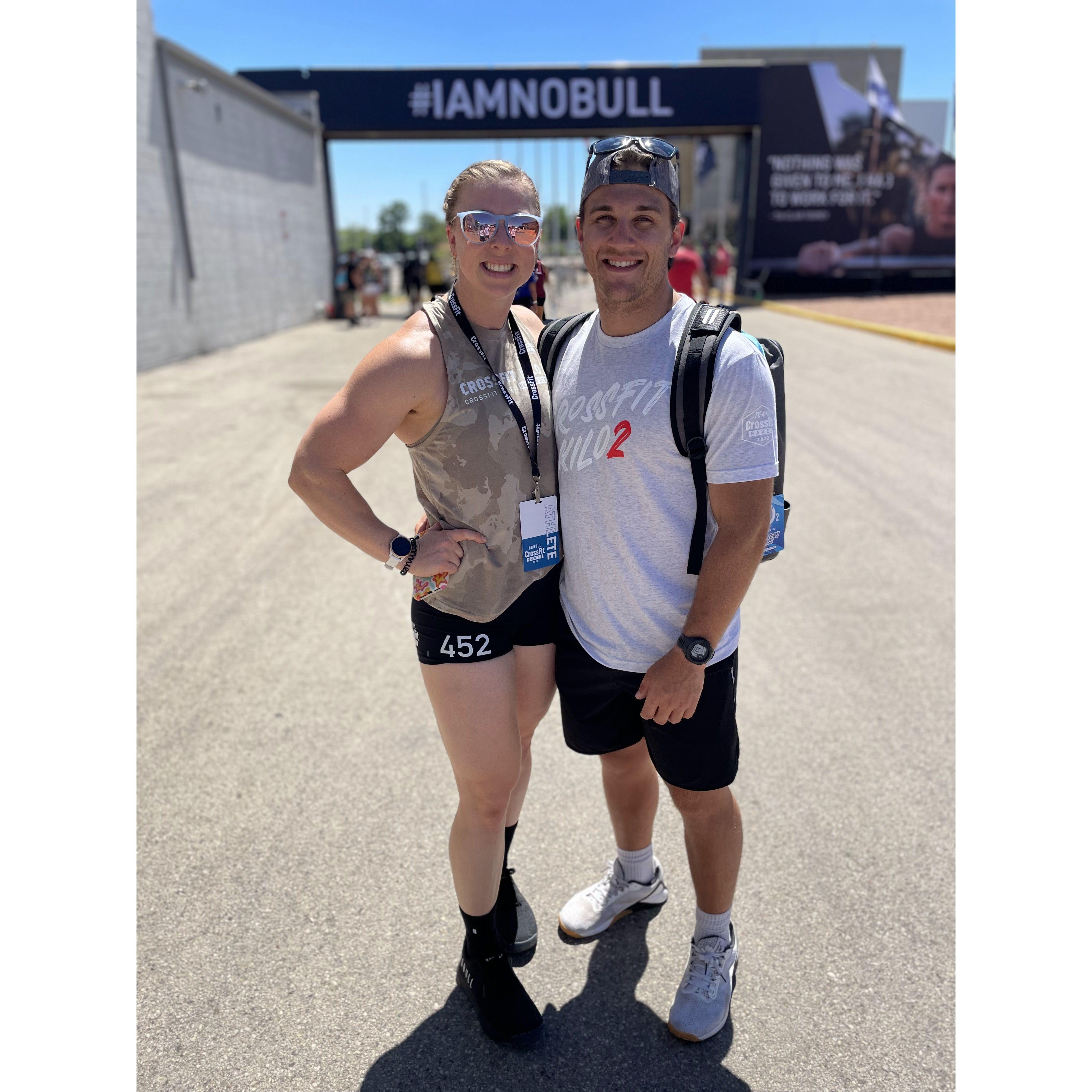Our first picture together- Austin came to support Deidre at the 2022 CrossFit Games.
